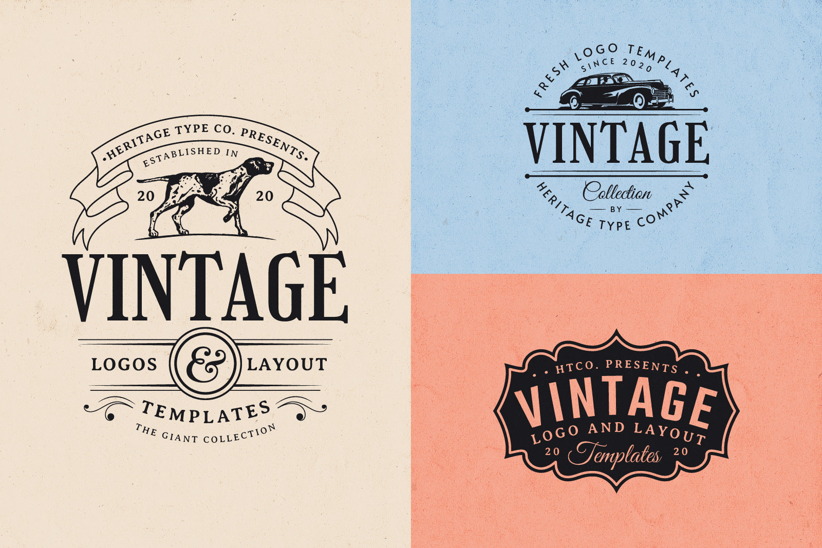 The Ultimate Vintage Logo Bundle - 200 Editable Logo Templates